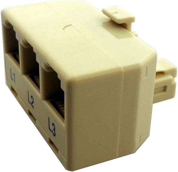Hawk Modular Adaptor | Premium 3-Way Phone Jack | for Efficient & Organized Telecommunication | Ideal for Offices & Homes | Durable & Compact Design