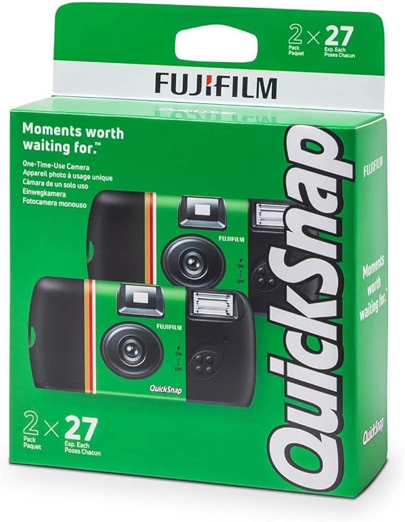 Fujifilm QuickSnap Flash 400 35mm Disposable Camera, 27 Exposures, 2-Pack