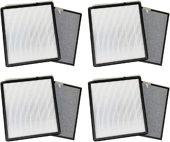Nispira HSP001 Filter Replacement for Smart True HEPA Air Purifier 5-in-1 True HEPA Activated Carbon Cold Catalyst, 4 Set