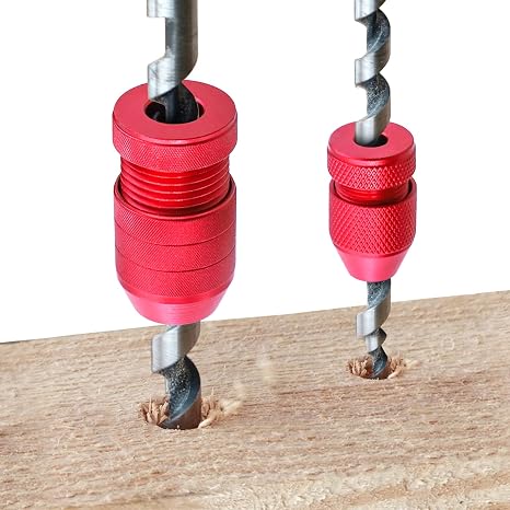 RUITOOL Drill Bit Stop Collar Set, Adjustable Drill Bit Depth Stop, 2 Pcs
