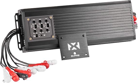 NVX MVPA6 900W Total RMS 6-Channel Bridgeable Marine-V Series | Micro Class D Compact Marine/Powersports/Car Amplifier | IPX67 Waterproof Rating
