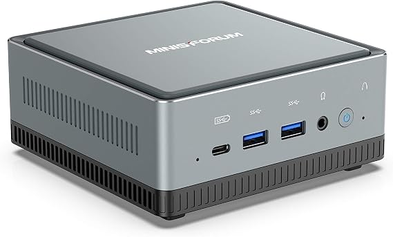 MINISFORUM U820 Mini PC Core i5-8259U 4C/8T Mini Computer, Upgradeable DDR4 16GB RAM+256GB SSD, HDMI/Mini DP/USB-C Triple Outputs, 1000M/2500M LAN,2XRJ45 Port,BT5.1, Support PXE Boot and WOL