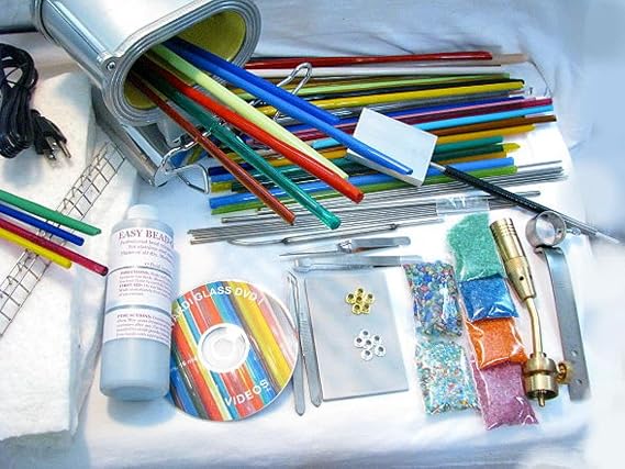 Devardi Glass Lampwork, Glass Blowing, Beadmaking Starter Kit - Marble & Bead Making Kit - COE 104