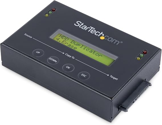 StarTech 1:1 2.5/3.5in SATA Duplicator Eraser, 14GB/min, Copier (SATDUP11)