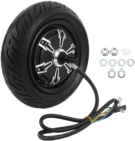 Wheel Hub Motor, 10 Inch IPX6 48V-72V 800-2000W Hub Motor for Electric Scooter, Electric Motorcycle, High Torsion, Shock Absorbing, Dual Hall Sensor