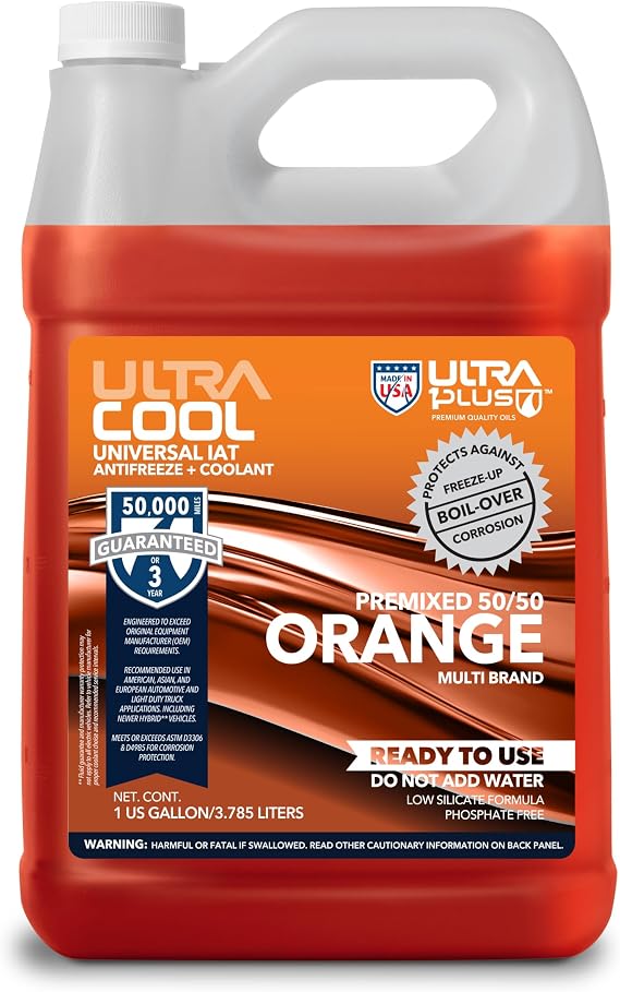 ULTRA 1PLUS UltraCool Orange 50/50 Antifreeze Coolant 1 Gallon