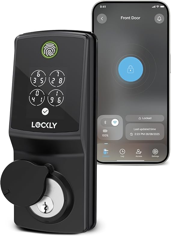 Lockly Secure Pro Wi-Fi Deadbolt Smart Lock Latest Version with Fingerprint