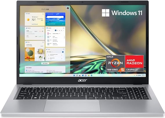 acer Aspire 3 A315-24PT-R8CY Slim Laptop | 15.6" Full HD IPS Touch Display | AMD Ryzen 5 7520U Quad-Core Processor | AMD Radeon Graphics | 8GB LPDDR5 | 512GB NVMe SSD | Wi-Fi 5 | Windows 11 Home