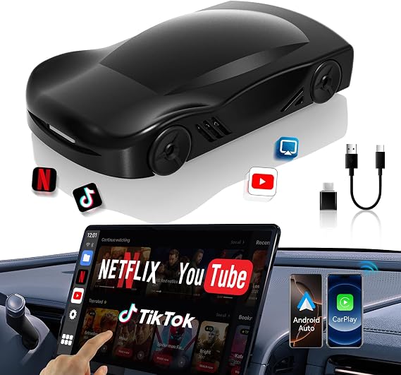 4-in-1 Carplay Ai Box,Wireless CarPlay & Android Auto Adapter