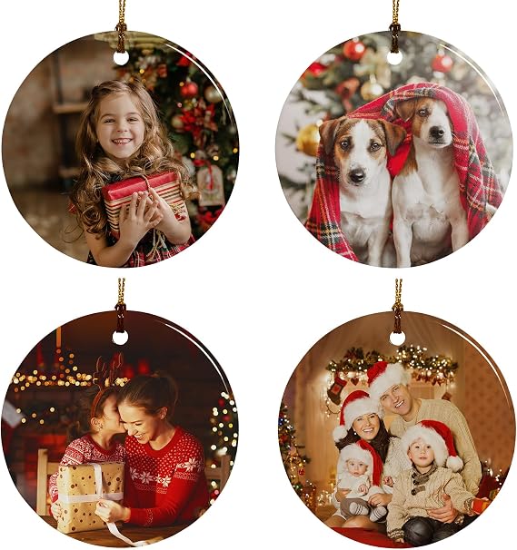 Personalized Christmas Ornaments Custom Ornament Ceramics Our First Hanging Xmas Tree 2023 Decorations Gift for Xmas Customized Hangings 4pcs