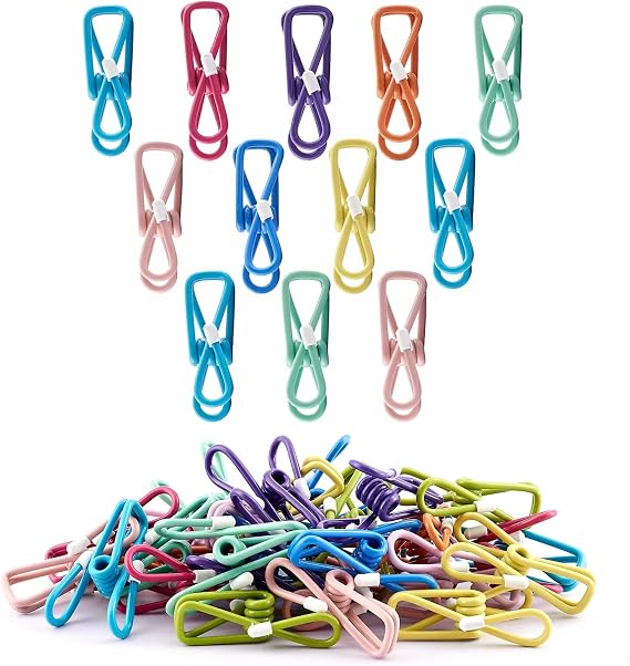 Chip Clips,30PCS PVC Coated Material Food Packaging Clip, Clips Bag Clips,Bag Clips,Clips for Package,Chip Clip,Clothes Pins(Mixed Colors 30pcs),11.5 x 4.72 x 1.06