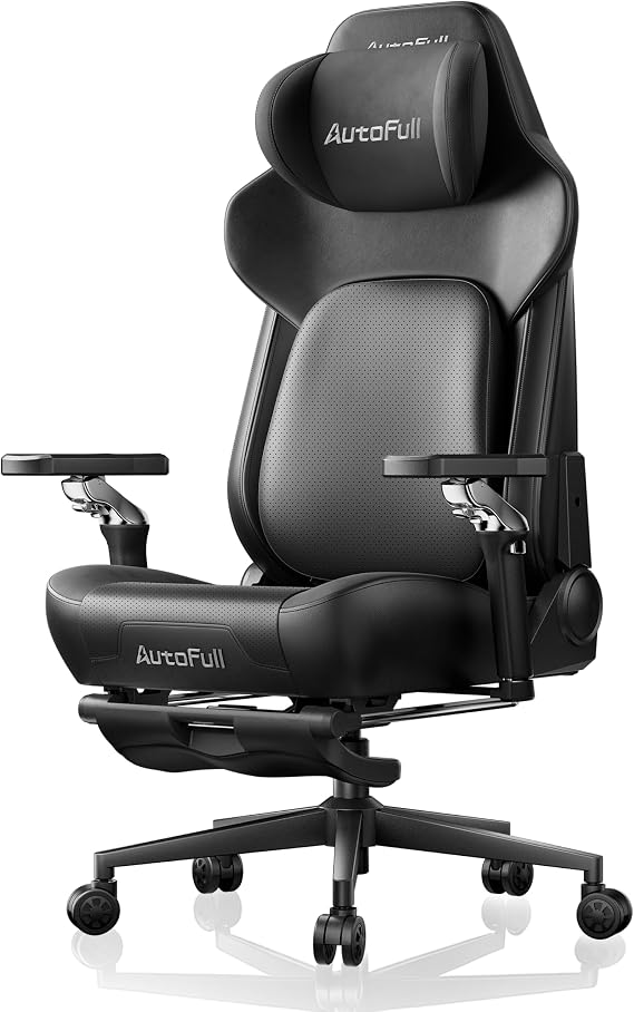 AutoFull M6 Gaming Chair with Climate Control Massage Ventilated & Heated Seat, 3rd-Gen Active Lumbar Support, 360 Adjustable Armrests, Ergonomic Chair for Gamers & Home Office (Black)