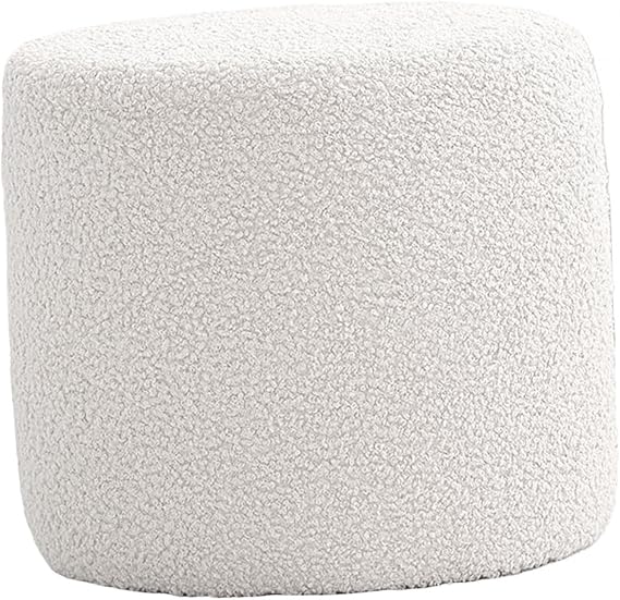 Foot Rest Stool, Small Cylinder Stool, Seat Chair, Shoe Changing Stool, Sofa Tea Stool Footstool Bench for Sturdy, Bedroom, Nursery, Apartment, white