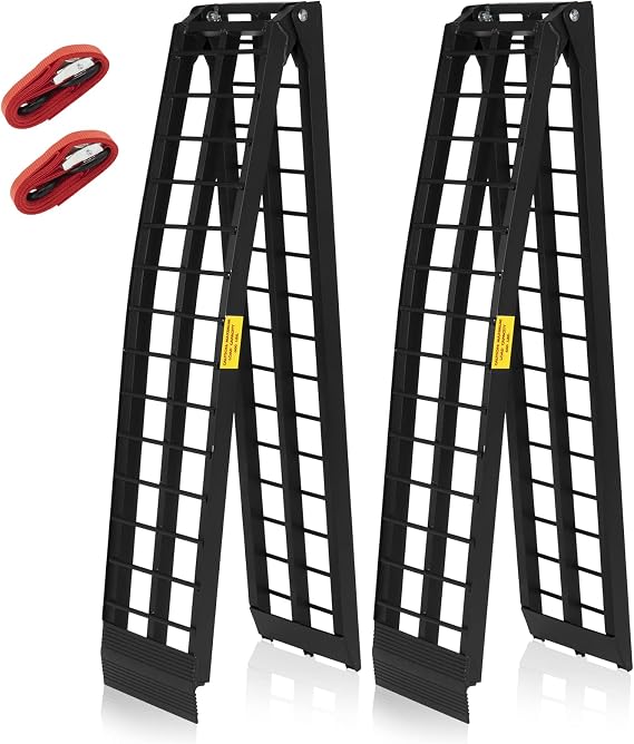 2PCS 9FT Aluminum ATV Loading Ramps for Trucks, 1200 LBS Capacity, 600 Each
