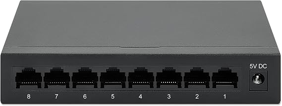 Intellinet 8-Port Gigabit Ethernet Switch, Unmanaged, Fanless Metal Housing
