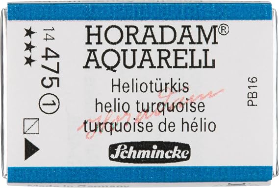 Schmincke 14475043 Watercolor Pans, Helio Turquoise, Full Pan