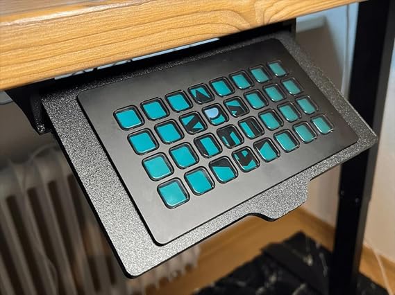 Articulated Under Table Mount, Concealed Sliding Streaming Tools, Compatible with Stream Deck XL 32 Key Programmable Controller, for PC Gaming Devices of Gamers (Black)