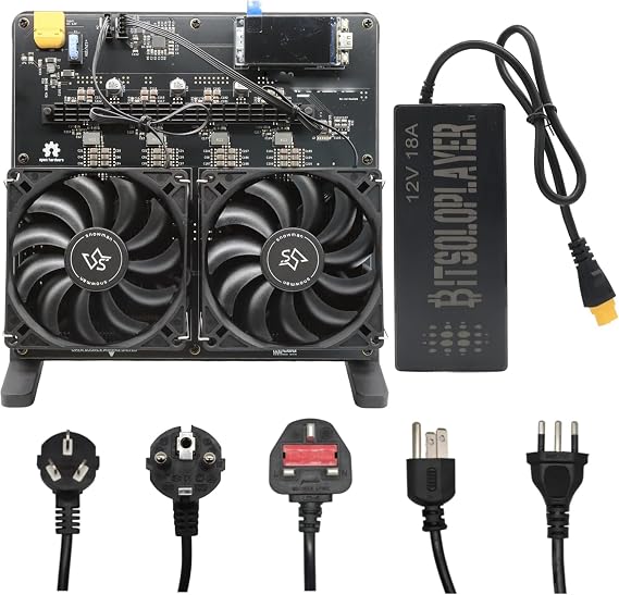 New NerdOCTAXE Rev3.1 200W 12TH/S Bitcoin Miner, 16J/TH Efficiency Crypto Machine, 50dB Low Noise for Home Use and Open Source Mining Machine with BM1370 Chip, by OEMGMINER (Black)