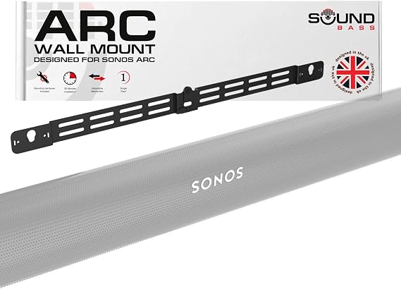 Sound Bass Arc Soundbar Wall Mount Bracket, Black