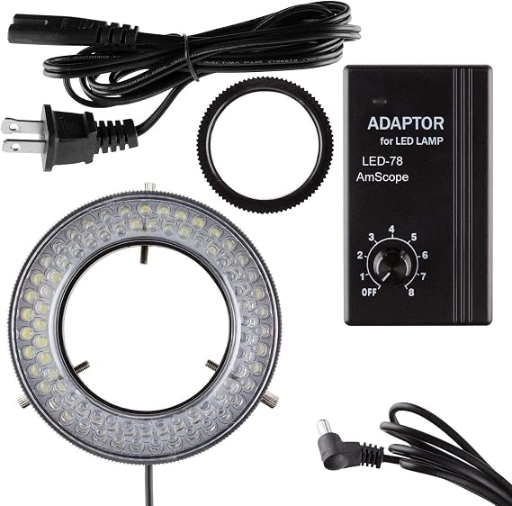 AmScope LED-78 78 LED Light Microscope LED Ring Light with Controller | LED Ring Light