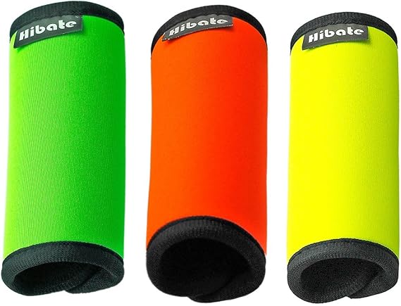 Hibate 10pcs Neoprene Luggage Handle Wrap for Suitcase Identifier Luggage Makers Covers Wraps Travel Accessories - Fluorescent Colorful
