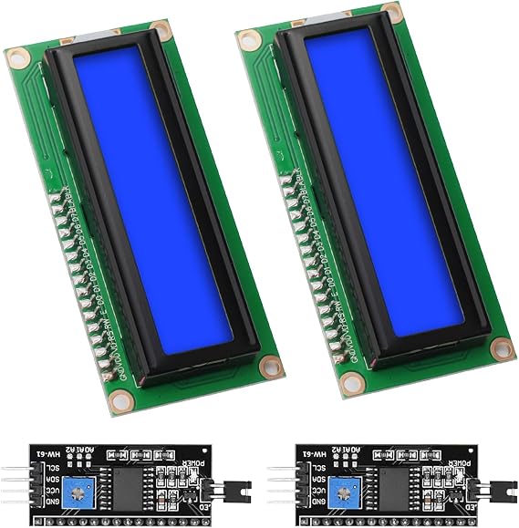 LCD I2C IIC Display Module 16 x 2 Character Display Module with I2C Interface Compatible with Raspberry Pi/Arduino (Blue Screen)