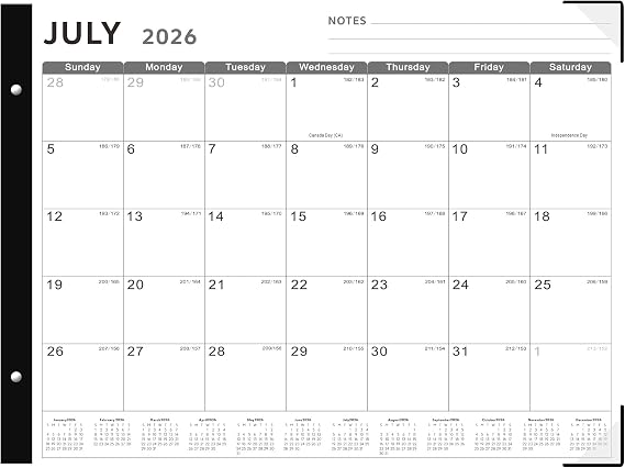 Desk Calendar 2026-2027, 22" x 17" Large Desk Calendar, 18 Mouths From July 2026 to December 2027, Desk top Calendar with Notes and Thick Paper for Home, Office and School