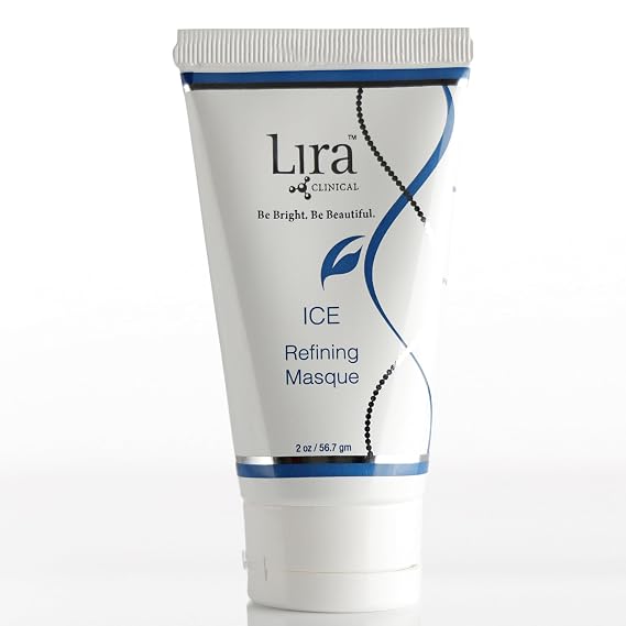 Lira Clinical ICE Refining Masque - Acne & Oil Control Kaolin Clay Mask with Niacinamide & Salicylic Acid - Calm Skin & Refine Pores with Collagen Peptides & Plant Stem Cells - 2 fl oz
