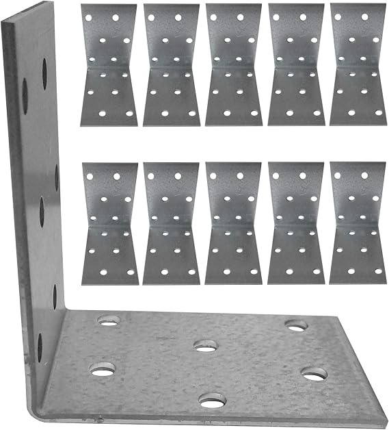 Corner Braces Brackets 10pcs Wooden Right Angle Iron Metal Steel Galvanised