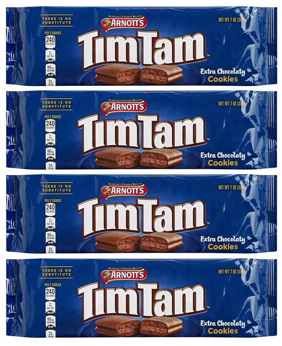 Deliciousness! Extra Chocolaty Tim Tam (Pack of 4 x 200g Ea) Velvety Chocolate Cream & Extra Gooey Chocolate Centre, from Australia ...