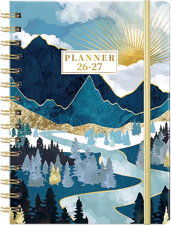 2026-2027 Planner - JUL 2026 - JUN 2027, Academic Weekly Monthly Planner | Hardcover, Tabs, Eastic Closure, Back Pocket,highlighted Holidays,Blocks,Reference Calendars, Yearly Overview, 6.3" x 8.4"