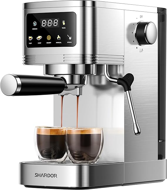 SHARDOR Burr Coffee Bean Grinder Electric with SHARDOR Espresso Machine 20 Bar