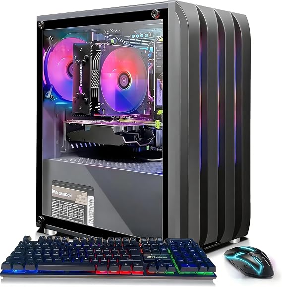 STGAubron Gaming PC Desktop,Intel i7 Xeon E5,RX 550 4G,16G RAM,512G SSD