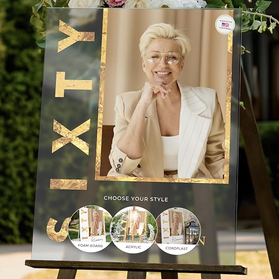 18"x24" Custom Welcome Sign for Party, Personalized Welcome Sign for Birthday Party, Custom Sign in Acrylic, Foam Board, or Coroplast Welcome Signs B (Design A)