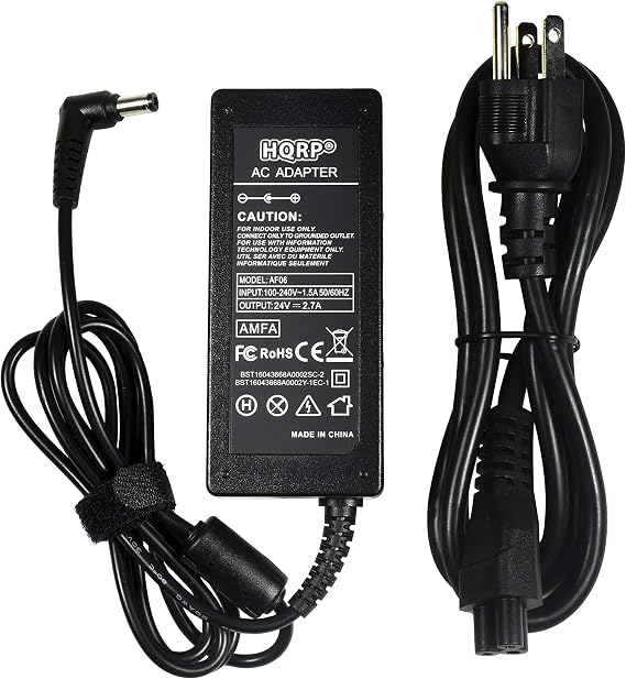 HQRP 24V AC Adapter Compatible with LG PA-1061-61 EAY62289901 EAY62290001 EAY62629102 EAY62629201 19LV2500 22LV2500 26LV2520 22LV255C 26LV255C HD LED LCD TV Television HDTV Power