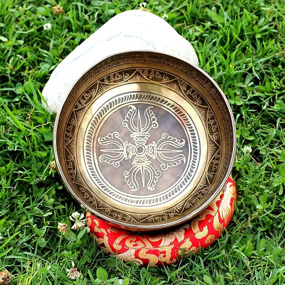 10.5 Inch Double Carving Handmade Tibetan Singing Bowl