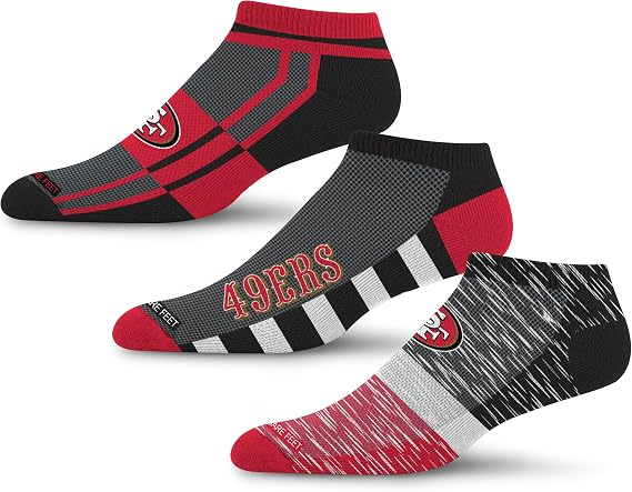 For Bare Feet NFL Unisex Stripe Stack 3 Pack