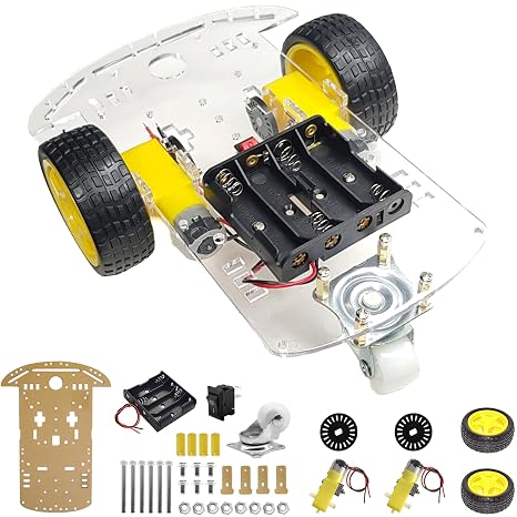 RC 2WD Car Chassis Kit with Motor Speed Encoder for Arduino, ESP32, ESP8266, Raspberry Pi