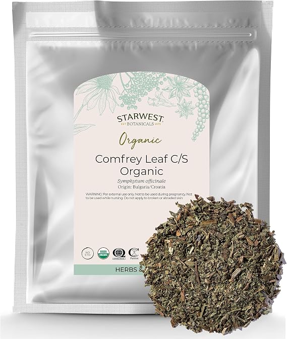 Starwest Botanicals Organic Comfrey Leaf Cut and Sifted - Bulk 1 lb Bag