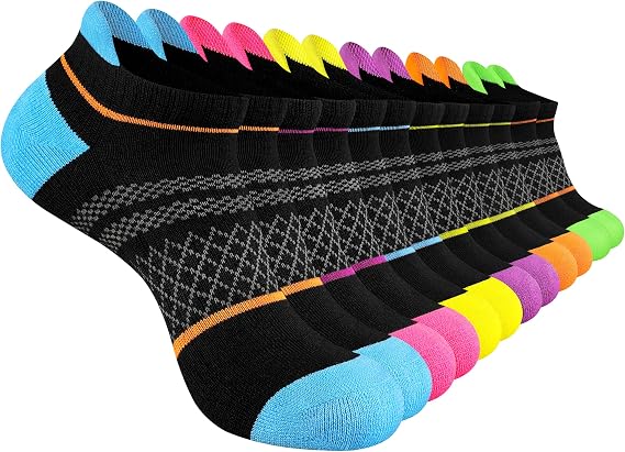 eallco Womens Ankle Socks Athletic Running Short Socks With Cushioned Sole 6 Pairs