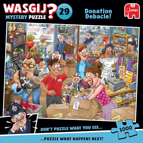 Wasgij Mystery 29 Donation Debacle, 1000Pc Brainteasing Adult Jigsaw Puzzle